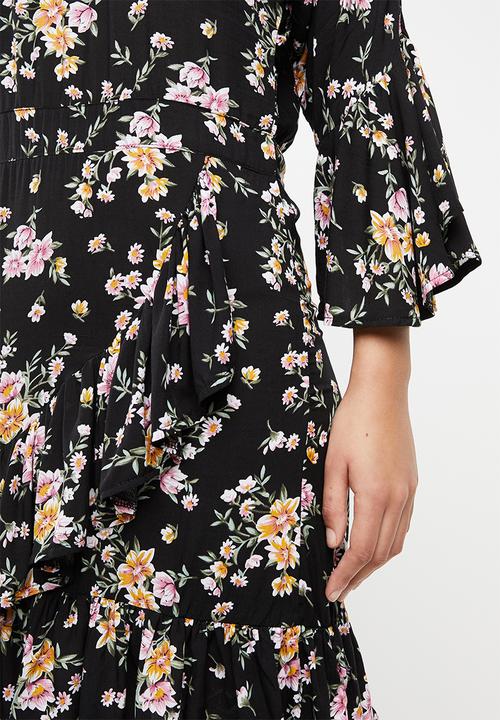 c(inch) - Mock wrap dress - multi