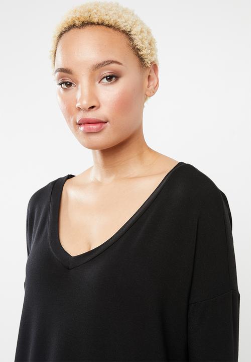 STYLE REPUBLIC - Criss cross back top - black