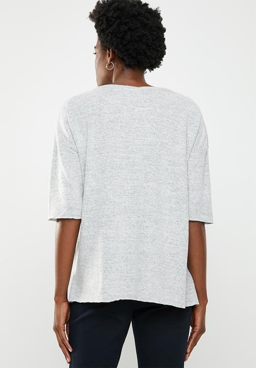 edit - Boxy jersey with pocket - grey