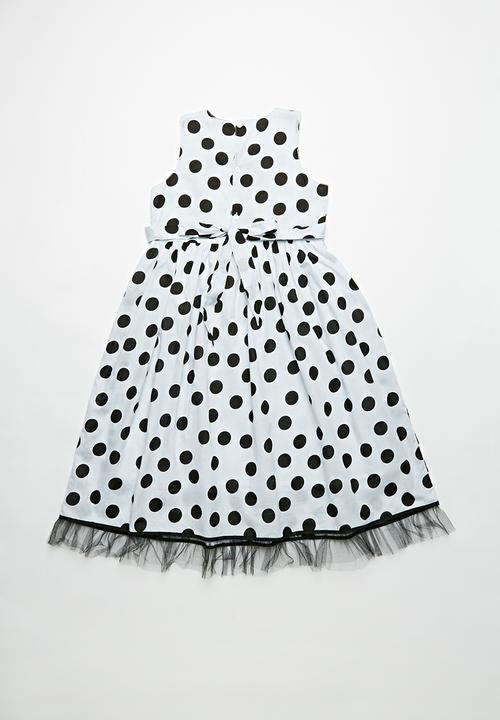 Pop Candy - Polka dress with bow - black & white