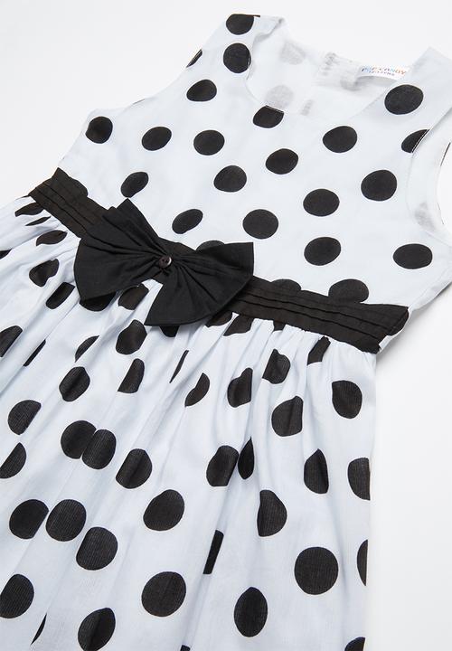 Pop Candy - Polka dress with bow - black & white
