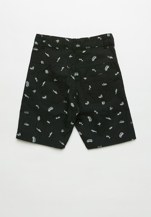 Pop Candy - Sea life print short - black & grey