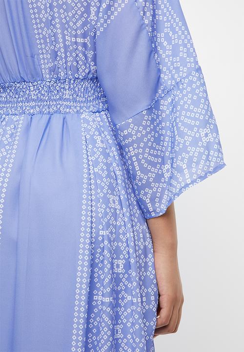 STYLE REPUBLIC - Lace-Up Maxi dress - blue & white 