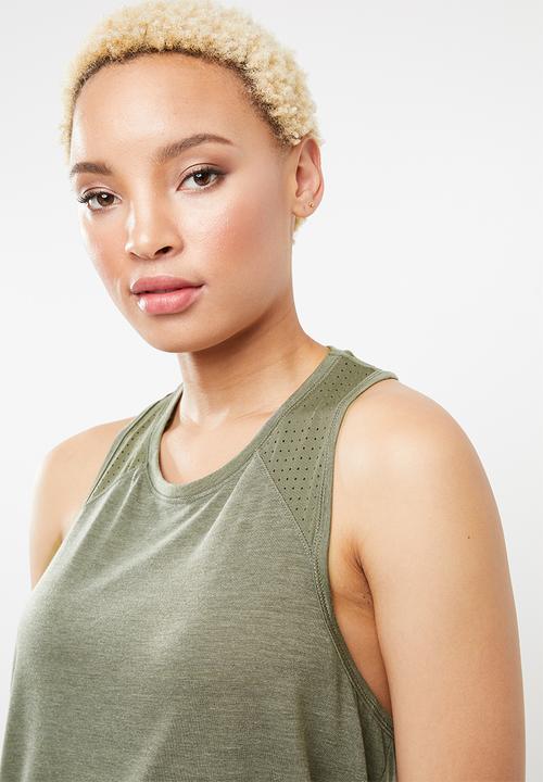 Cotton On - Mesh back drape panel top  - green