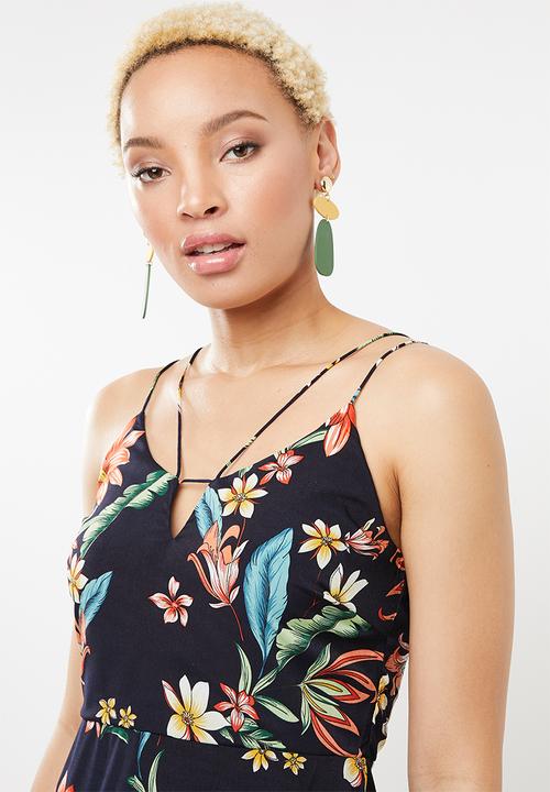 Revenge - Strap detail tropical jumpsuit - multi