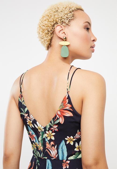 Revenge - Strap detail tropical jumpsuit - multi