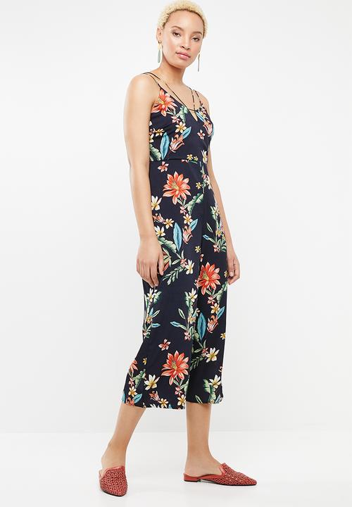 Revenge - Strap detail tropical jumpsuit - multi