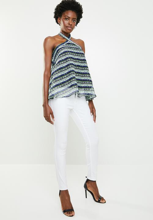 edit - Halterneck swing cami - blue