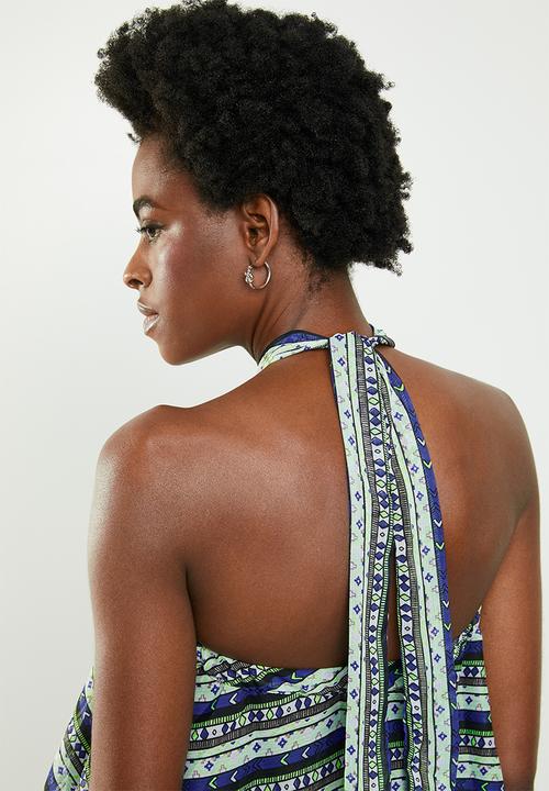 edit - Halterneck swing cami - blue