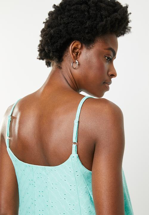 edit - Lace inset cami - green
