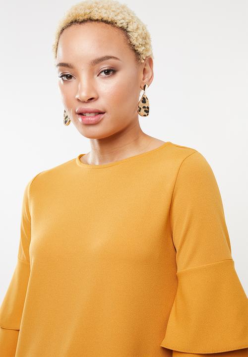 STYLE REPUBLIC - Frill sleeve dress - yellow