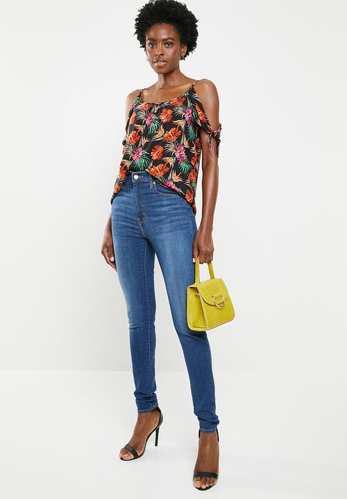 edit - Cold shoulder blouse - black