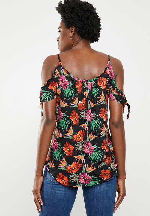 edit - Cold shoulder blouse - black