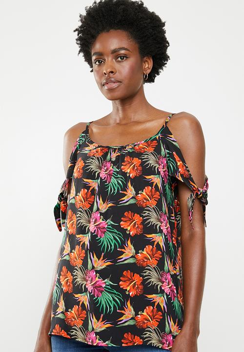 edit - Cold shoulder blouse - black