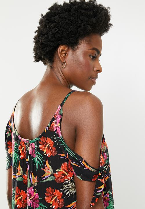edit - Cold shoulder blouse - black