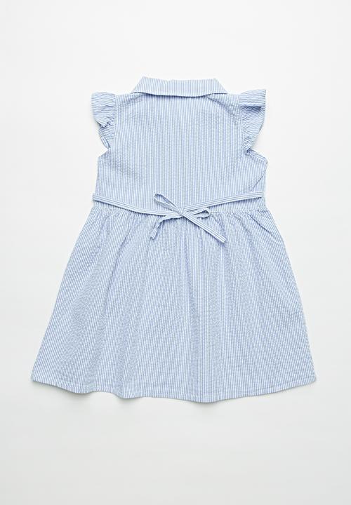 Pop Candy - Girls button down dress - blue