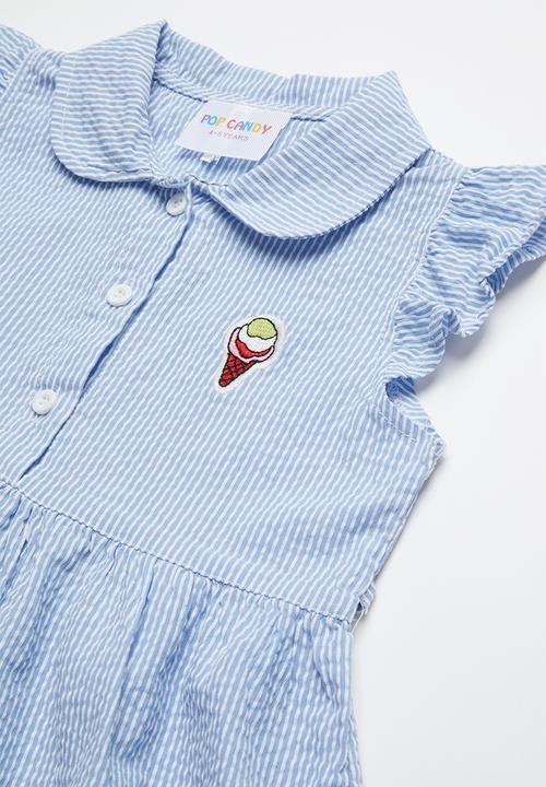 Pop Candy - Girls button down dress - blue