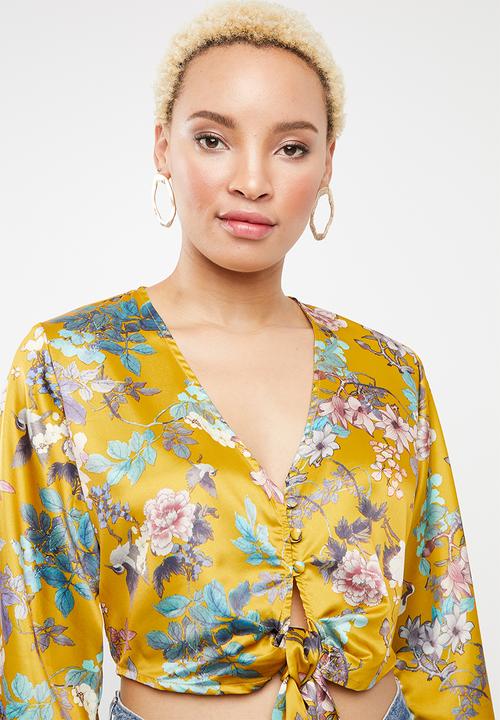 STYLE REPUBLIC - Front button crop top - multi 