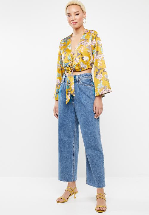 STYLE REPUBLIC - Front button crop top - multi 
