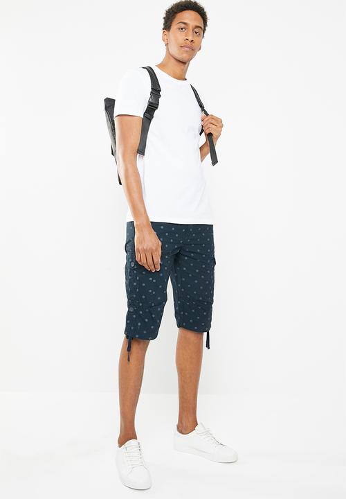 STYLE REPUBLIC - Cargo shorts with tie up - navy