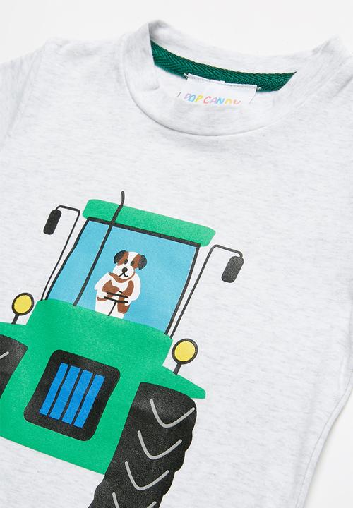 Pop Candy - Boys printed short sleeve tee - grey