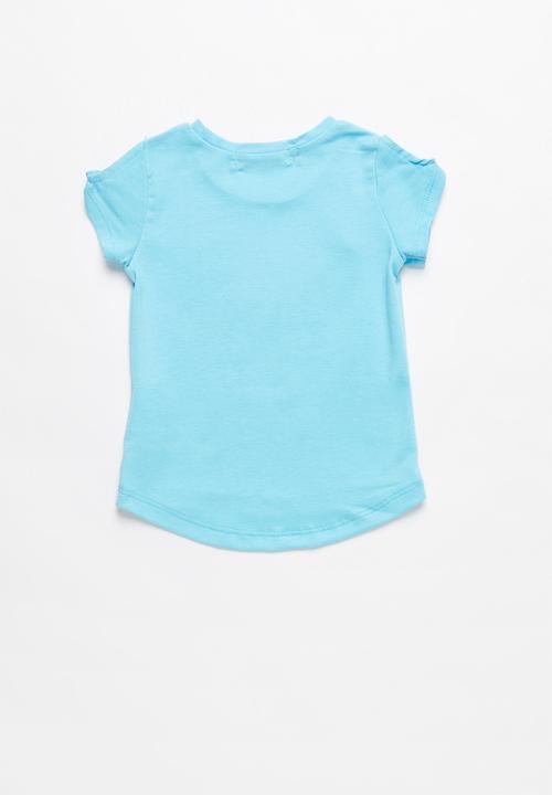 Pop Candy - Baby Girls Printed Tee - blue