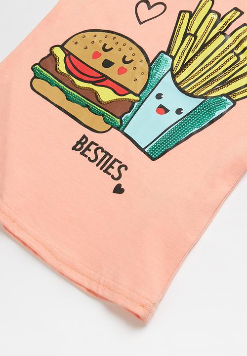 Pop Candy - Girls short sleeve tee - peach