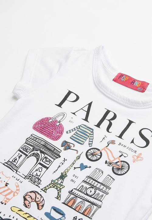 Pop Candy - Baby Girls Printed Tee - white