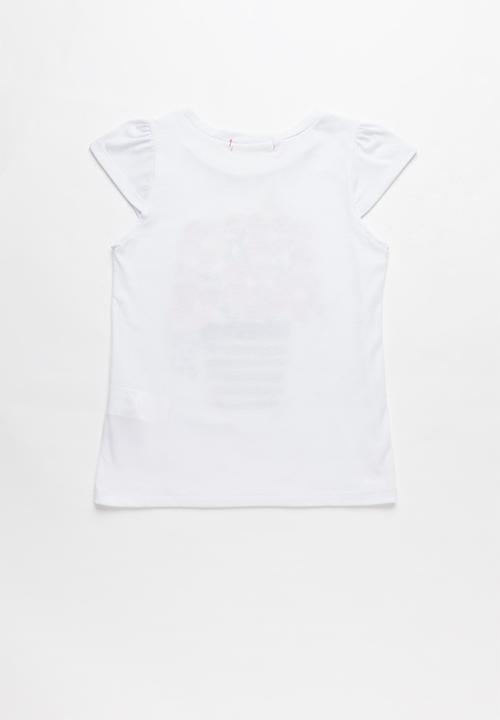 Pop Candy - Girls Flower Printed T-shirt - white