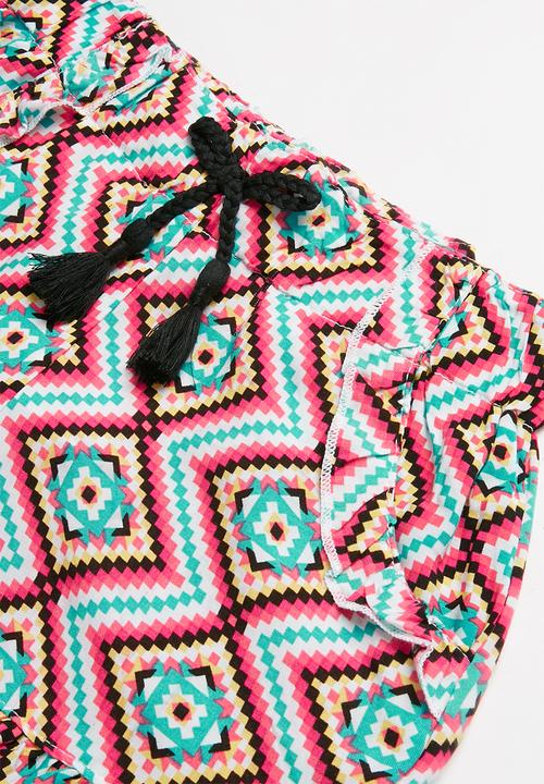 Pop Candy - Girls flouncing rayon shorts - multi