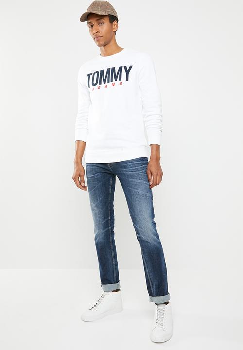 Tommy Hilfiger - Tjm essential logo crew sweatshirt - white