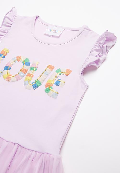 Pop Candy - Mesh combo dress - purple