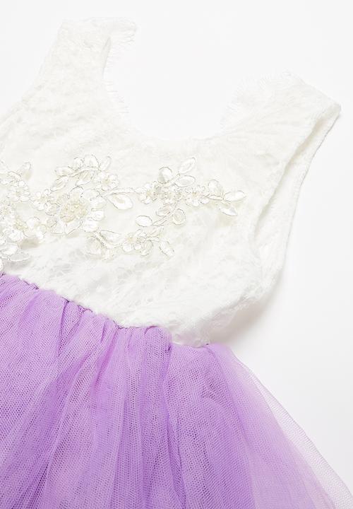 Pop Candy - Layered mesh dress - white & purple