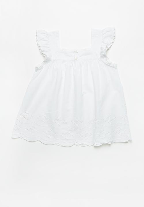 Pop Candy - Anglaise detail blouse - white