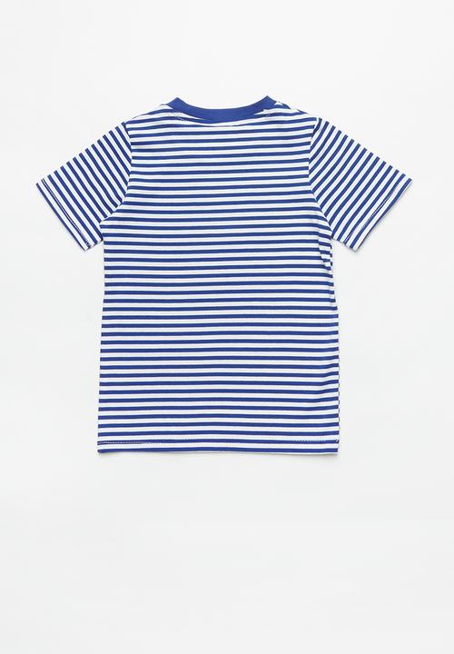 Pop Candy - Striped short sleeve tee - blue & white