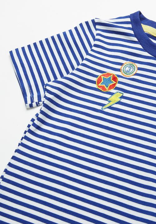 Pop Candy - Striped short sleeve tee - blue & white