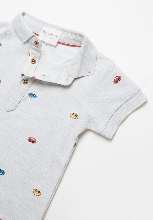 Pop Candy - Boys golfer tee - grey