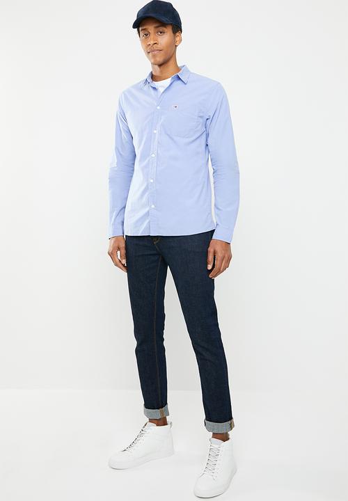 Tommy Hilfiger - Tjm solid poplin woven shirt - blue