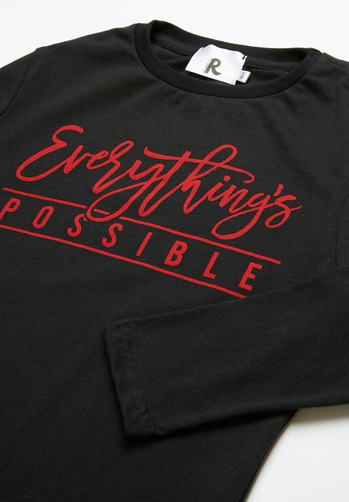 Rebel Republic - Kids 2 pack long sleeve top - black & red