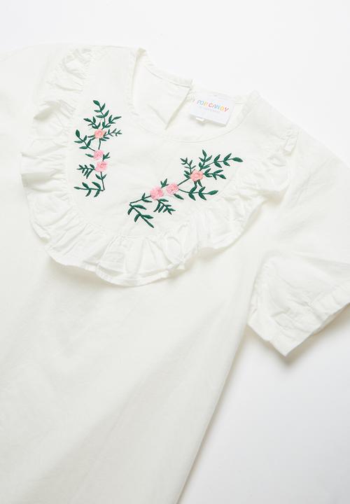 Pop Candy - Girls floral print blouse - white