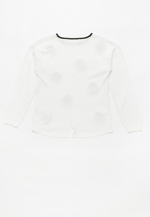MINOTI - Kids sequin fine knit jumper - black & white