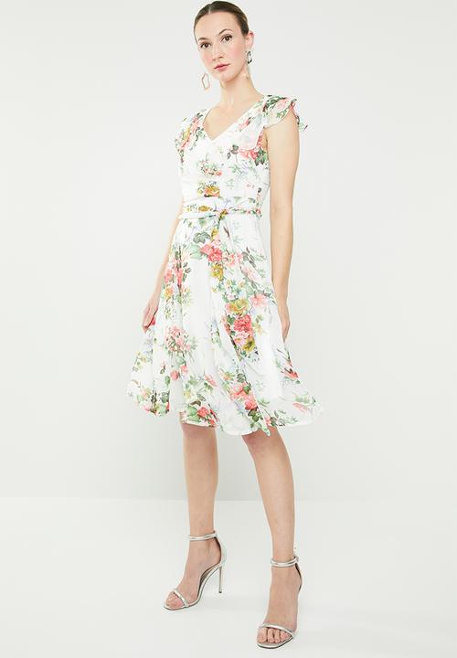 Revenge - Floral front tie wrap dress - multi