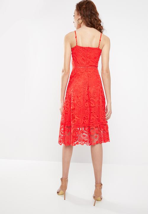 STYLE REPUBLIC - Crochet ladder tea dress - orange