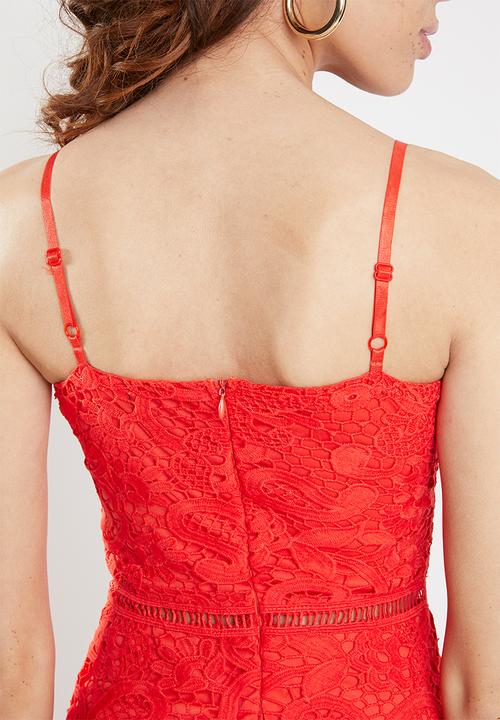 STYLE REPUBLIC - Crochet ladder tea dress - orange