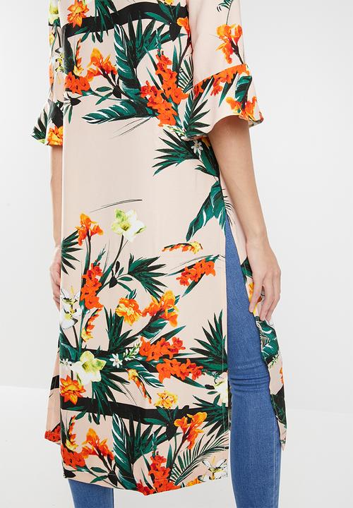 STYLE REPUBLIC - Frill sleeve kimono - multi-colour