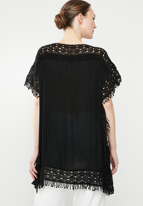 Revenge - Batwing lace tunic - black