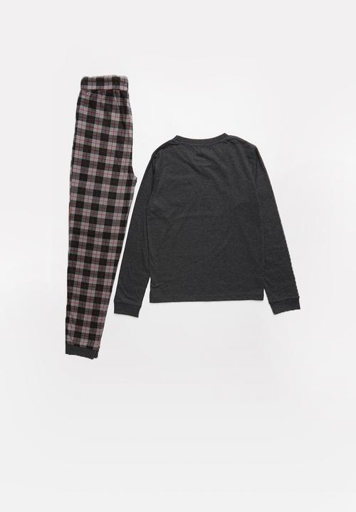 MINOTI - Teens checked long sleeve pyjama set - multi 