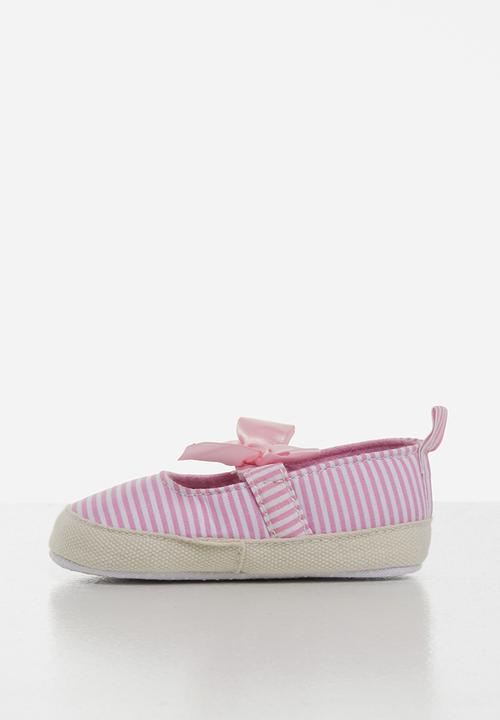 Pop Candy - Pink bow pumps - pink & white 