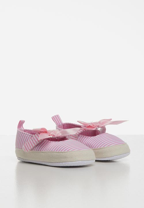 Pop Candy - Pink bow pumps - pink & white 