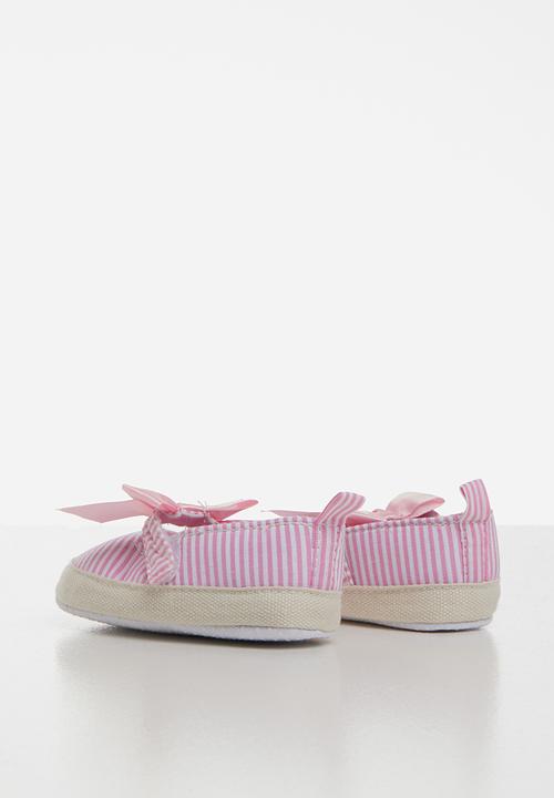 Pop Candy - Pink bow pumps - pink & white 